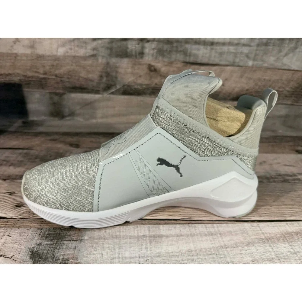 New Puma Women‎ Fierce Eng Mesh Gray Violet Tennis Shoes Sz 5.5